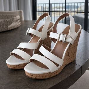 White Franco Sarto Wedges (Size 7.5)